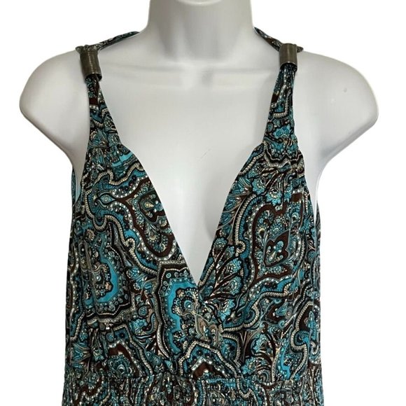 LASCANA Long Beach BOHO Dress Turquoise Size 8 Maxi Tall - Picture 4 of 15